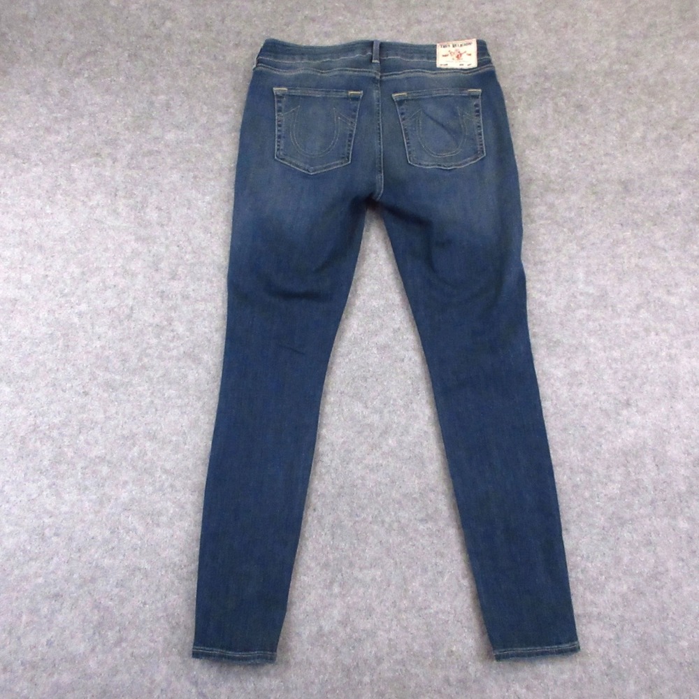 True Religion Jennie Curvy Jeans Women 32 Blue Skinny Mid Rise Stretch Denim EUC - Picture 2 of 12